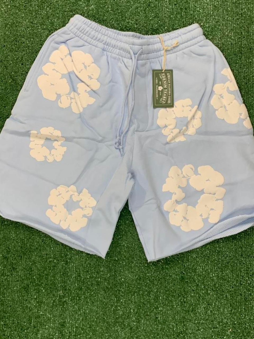 Men’s Denim Tear Light blue Athletic Drawstring Shorts